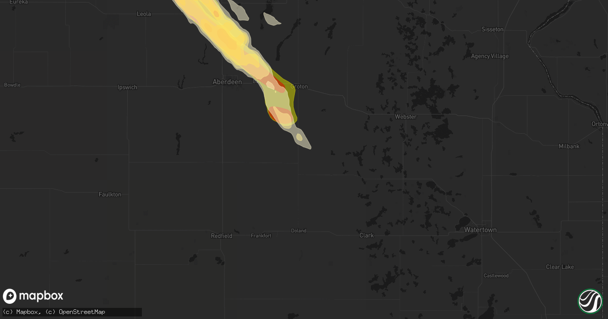 Hail map in Conde, SD on July 24, 2026