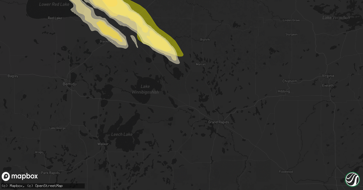 Hail map in Deer River, MN on July 24, 2026