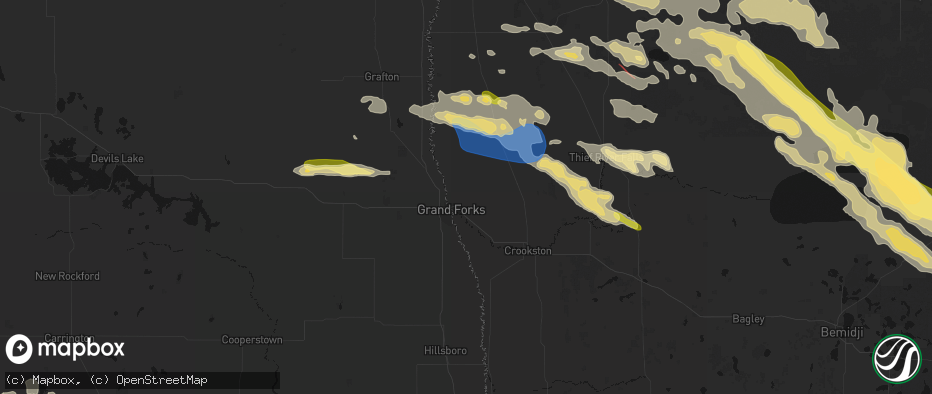 Hail map in East Grand Forks, MN on July 24, 2026