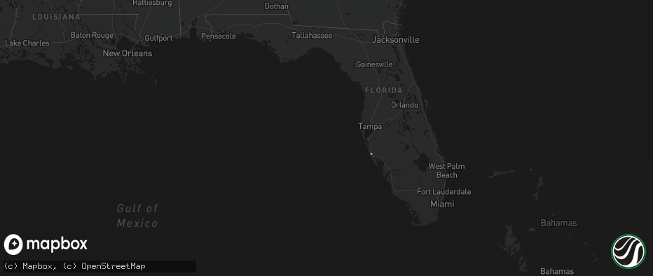 Hail map in Florida on July 24, 2026