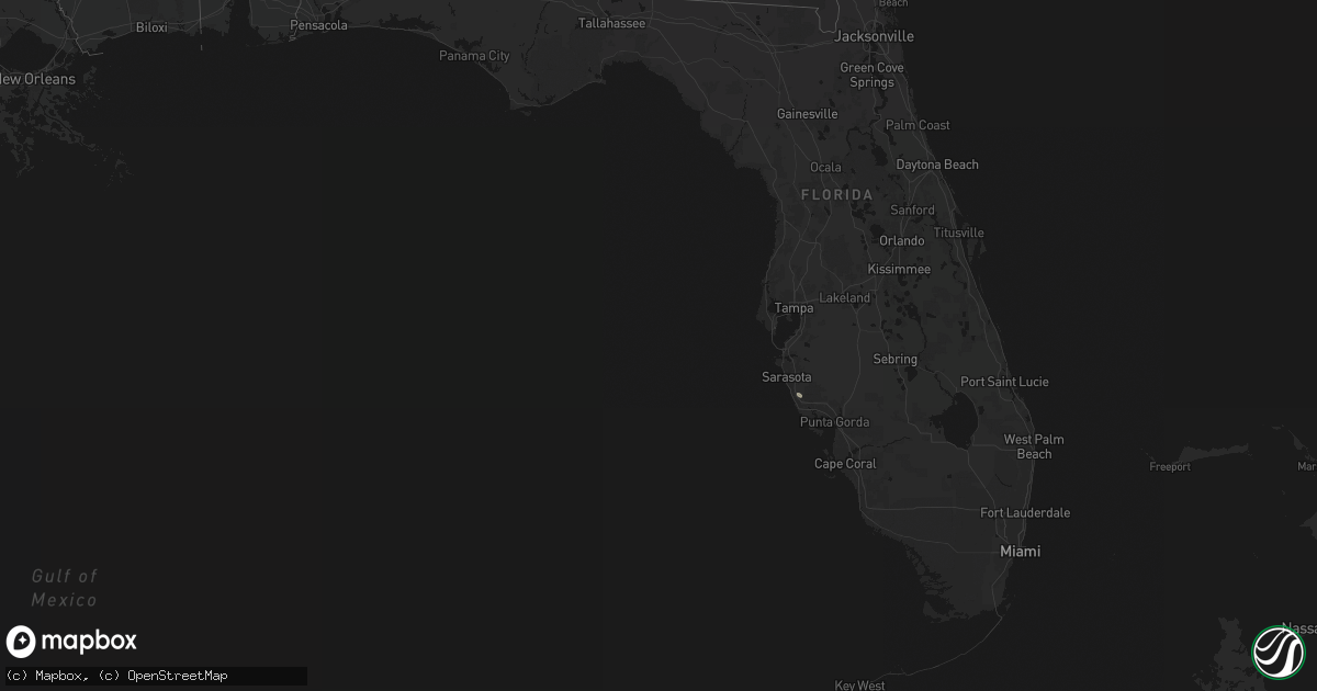 Hail map in Florida on July 24, 2026