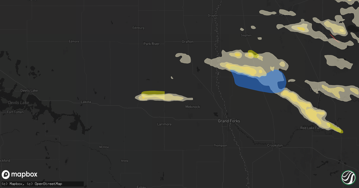 Hail map in Gilby, ND on July 24, 2026