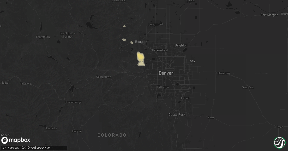 Hail map in Golden, CO on July 24, 2026
