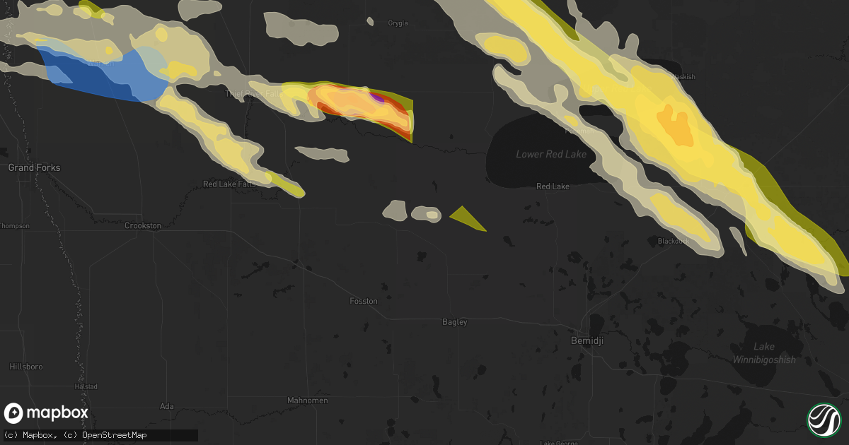 Hail map in Gonvick, MN on July 24, 2026