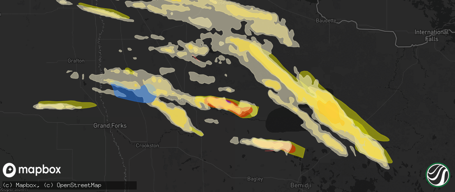 Hail map in Goodridge, MN on July 24, 2026