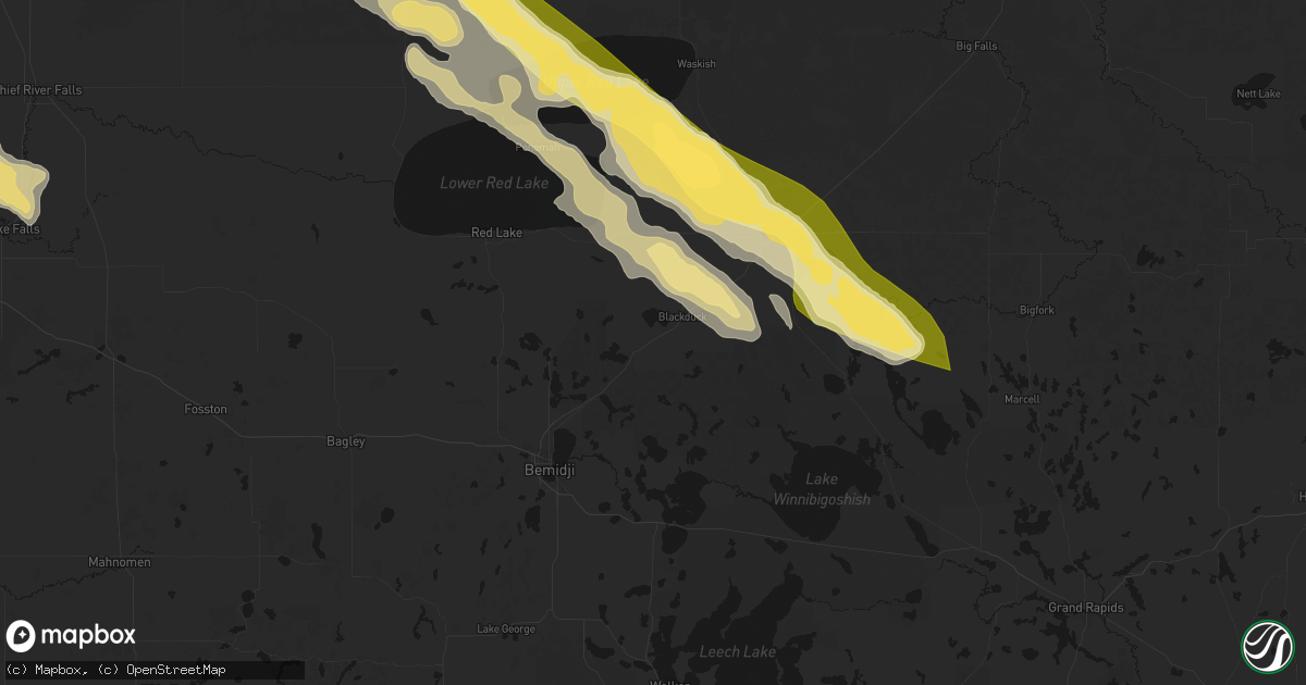 Hail map in Hines, MN on July 24, 2026