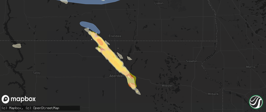 Hail map in Houghton, SD on July 24, 2026