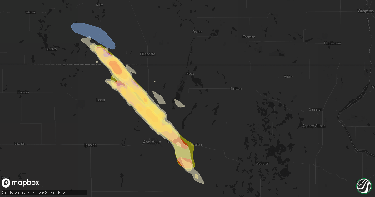 Hail map in Houghton, SD on July 24, 2026