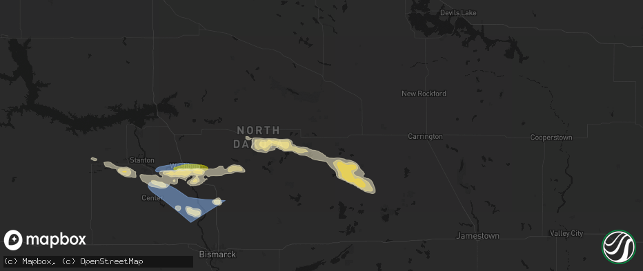 Hail map in Hurdsfield, ND on July 24, 2026