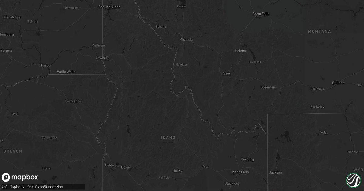 Hail map in Idaho on July 24, 2026