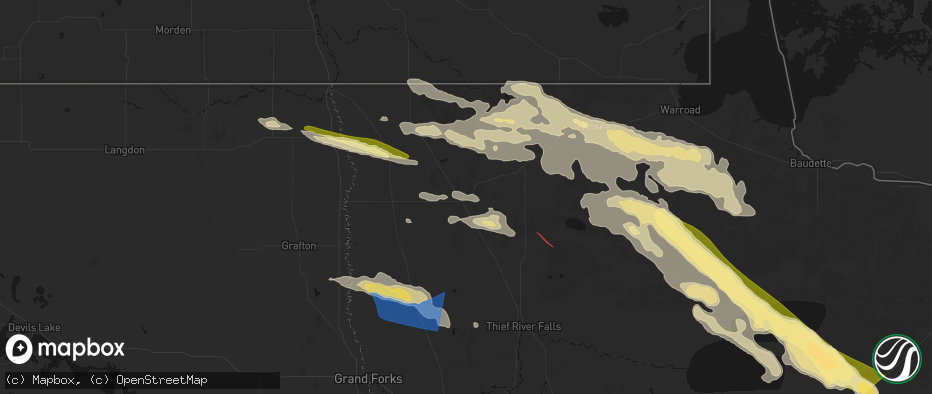 Hail map in Karlstad, MN on July 24, 2026