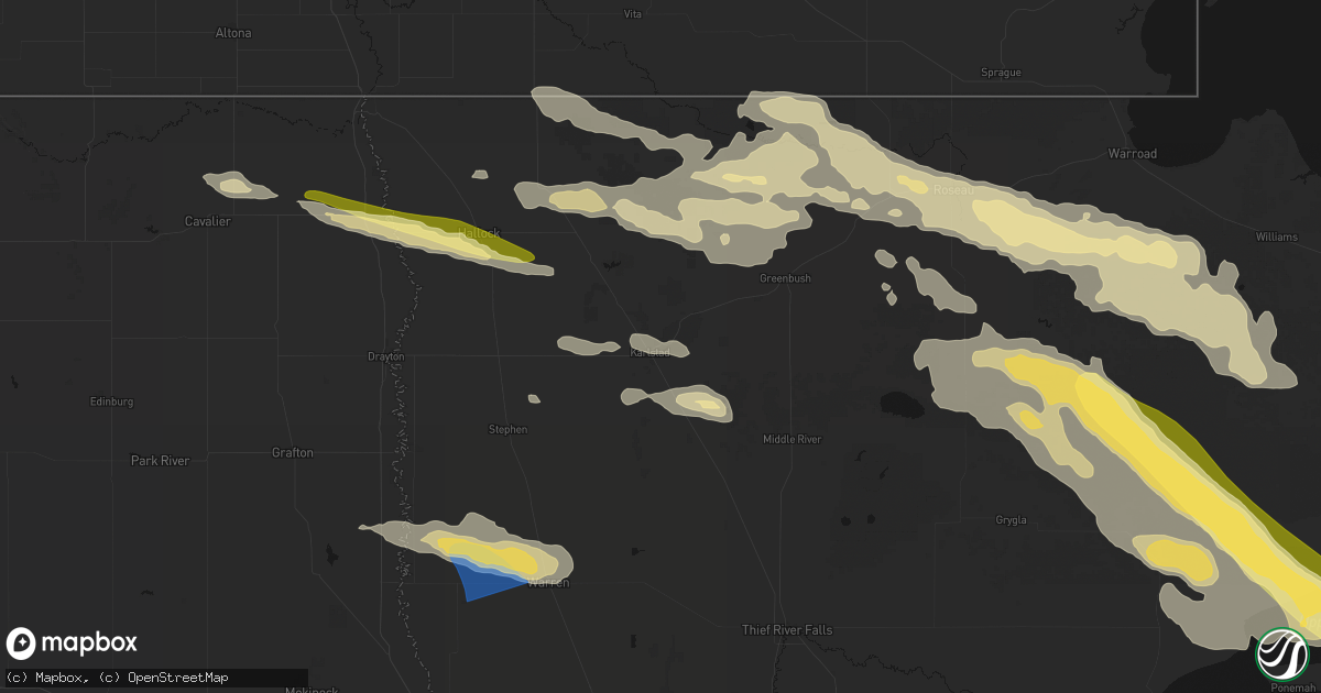 Hail map in Karlstad, MN on July 24, 2026