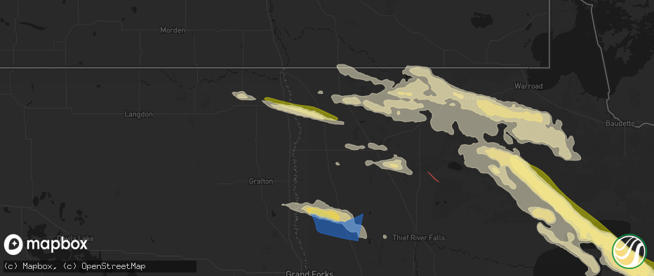 Hail map in Kennedy, MN on July 24, 2026
