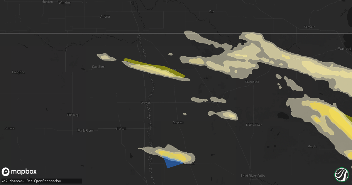 Hail map in Kennedy, MN on July 24, 2026