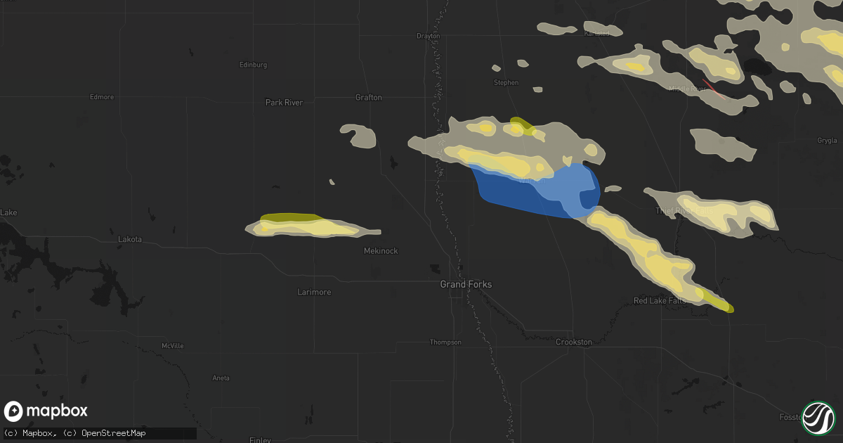 Hail map in Manvel, ND on July 24, 2026