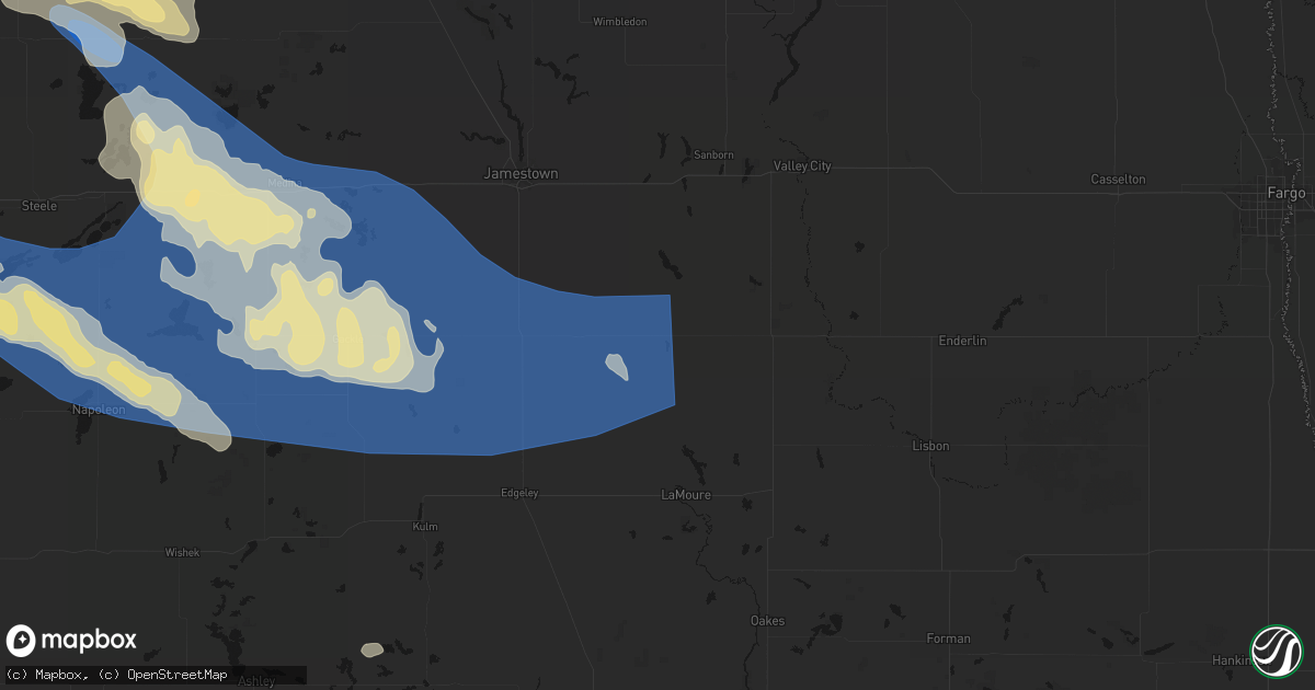 Hail map in Marion, ND on July 24, 2026