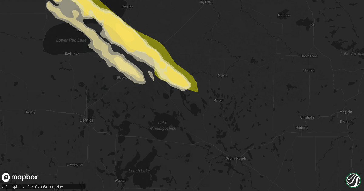 Hail map in Max, MN on July 24, 2026