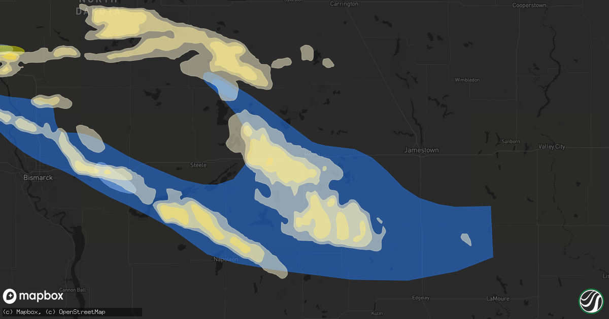 Hail map in Medina, ND on July 24, 2026