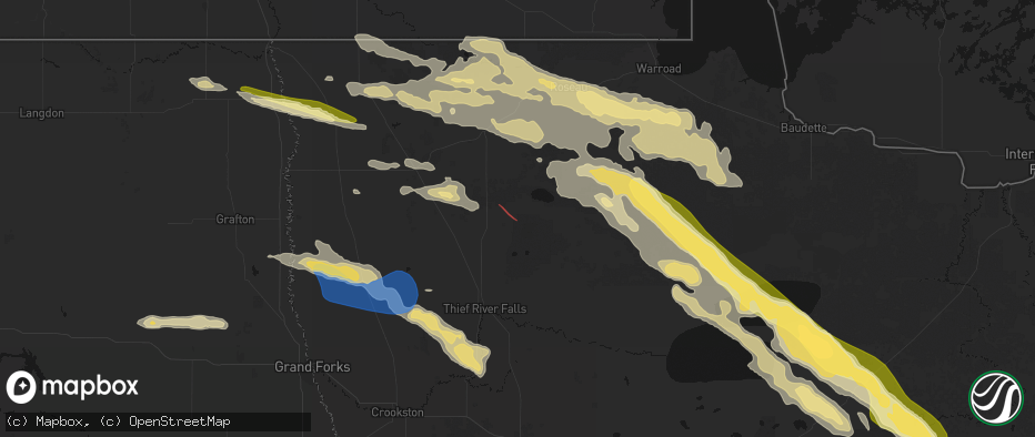 Hail map in Middle River, MN on July 24, 2026