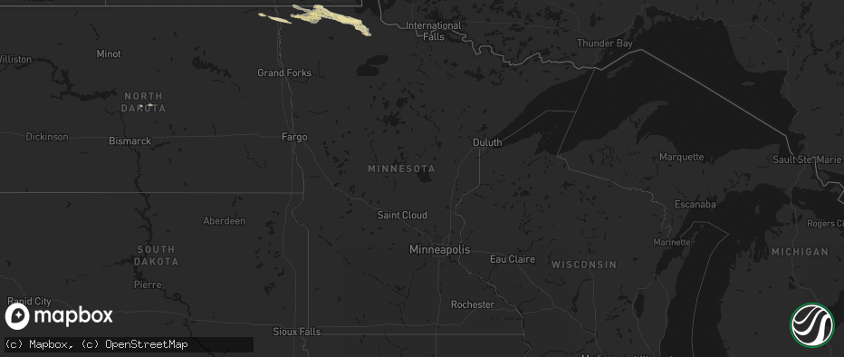 Hail map in Minnesota on July 24, 2026