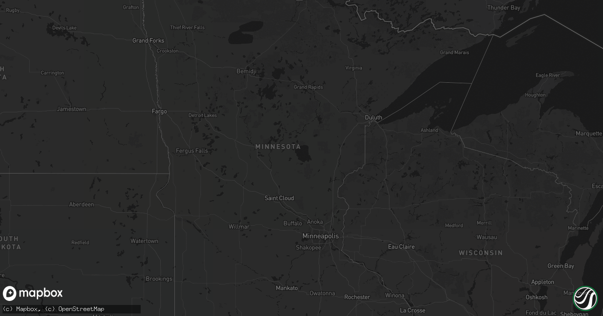 Hail map in Minnesota on July 24, 2026