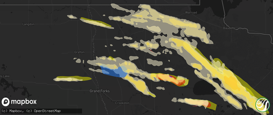 Hail map in Newfolden, MN on July 24, 2026