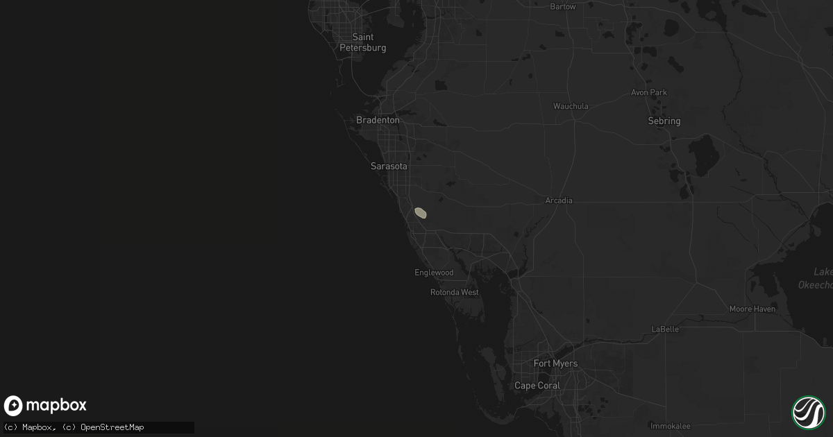 Hail map in Nokomis, FL on July 24, 2026