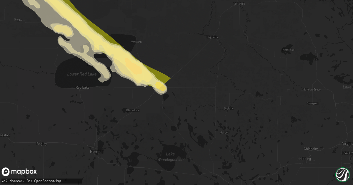Hail map in Northome, MN on July 24, 2026