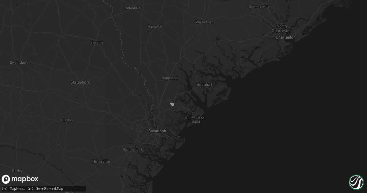 Hail map in Okatie, SC on July 24, 2026