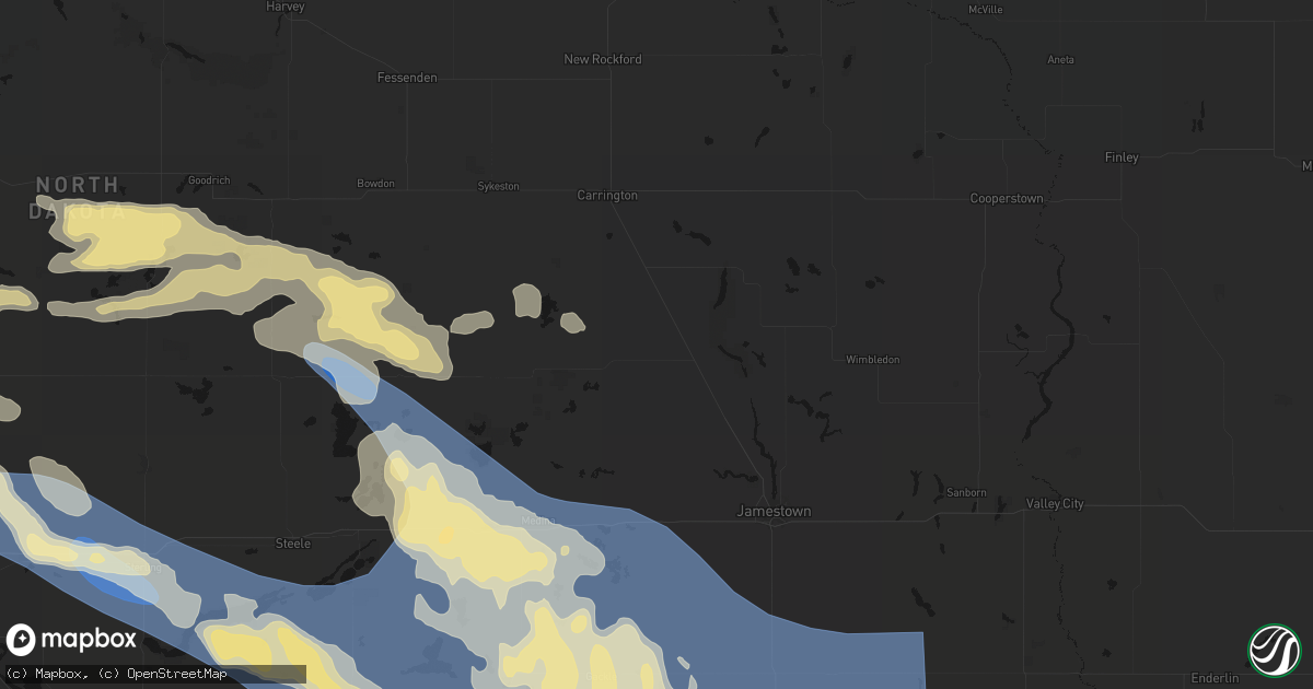 Hail map in Pingree, ND on July 24, 2026
