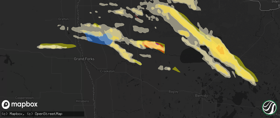 Hail map in Plummer, MN on July 24, 2026