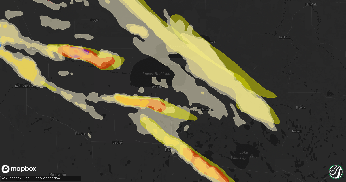 Hail map in Redby, MN on July 24, 2026