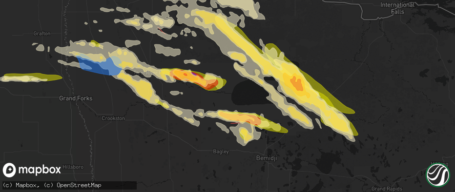 Hail map in Redlake, MN on July 24, 2026