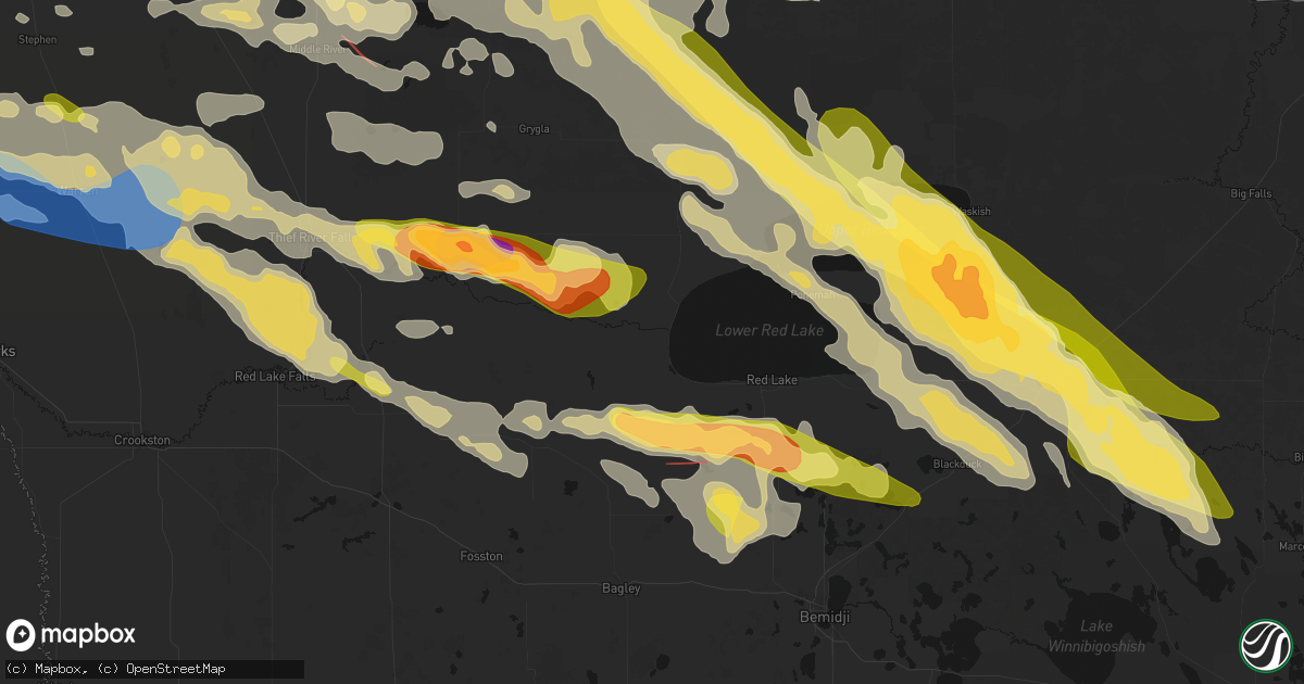Hail map in Redlake, MN on July 24, 2026