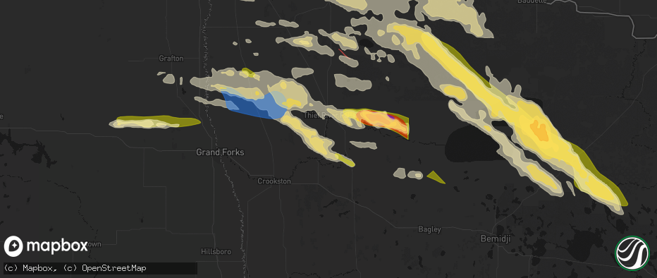 Hail map in Saint Hilaire, MN on July 24, 2026