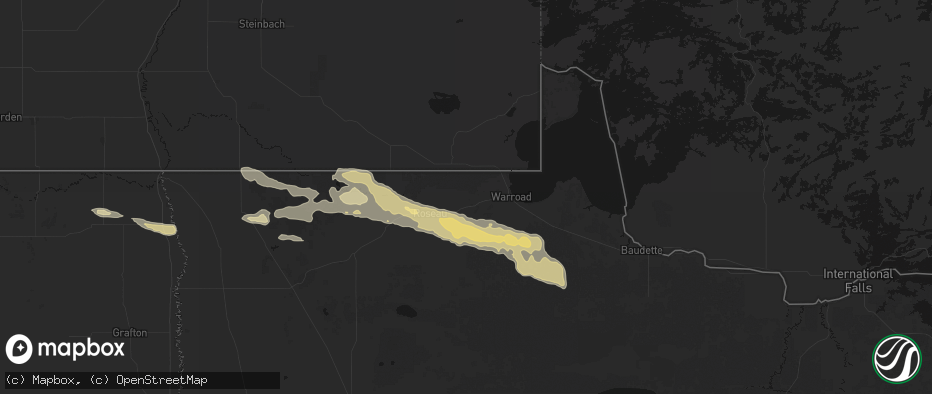 Hail map in Salol, MN on July 24, 2026