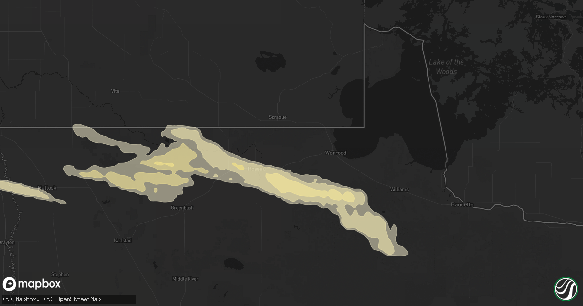 Hail map in Salol, MN on July 24, 2026