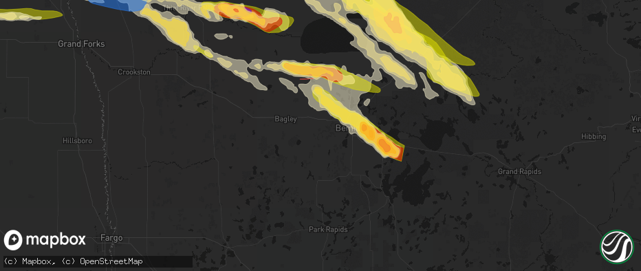 Hail map in Solway, MN on July 24, 2026