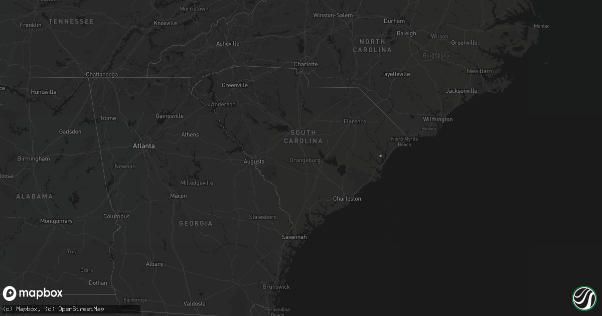 Hail map in South Carolina on July 24, 2026