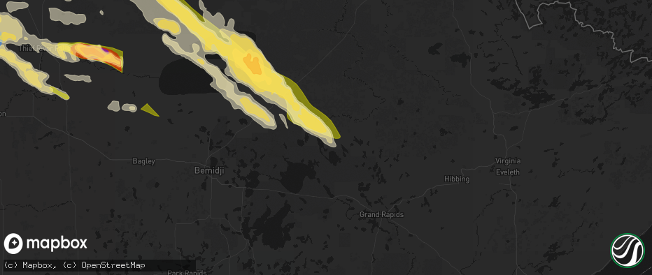 Hail map in Spring Lake, MN on July 24, 2026