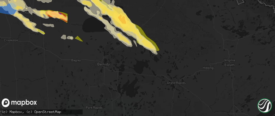 Hail map in Squaw Lake, MN on July 24, 2026