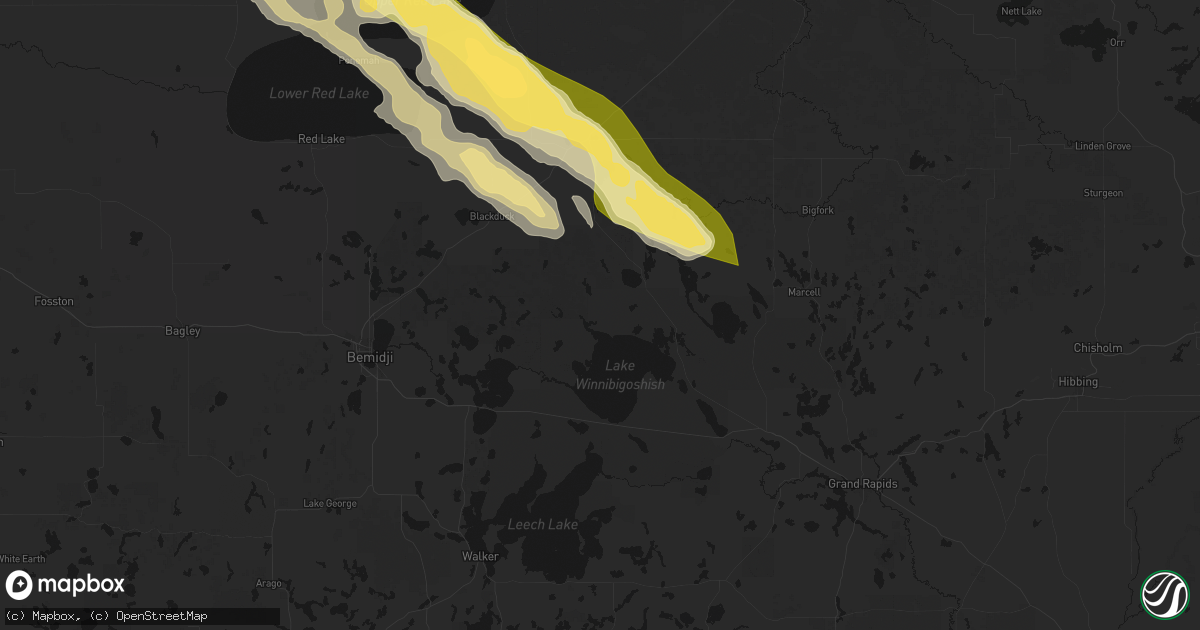 Hail map in Squaw Lake, MN on July 24, 2026