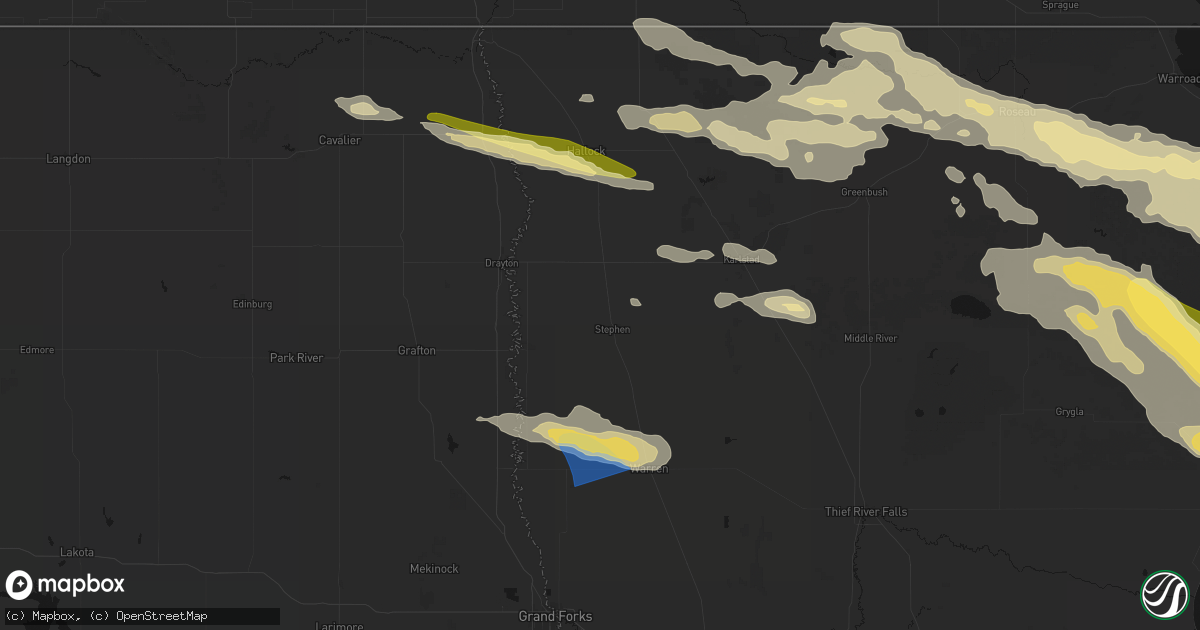 Hail map in Stephen, MN on July 24, 2026