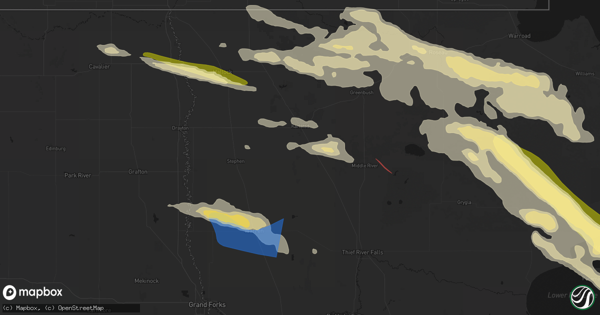 Hail map in Strandquist, MN on July 24, 2026