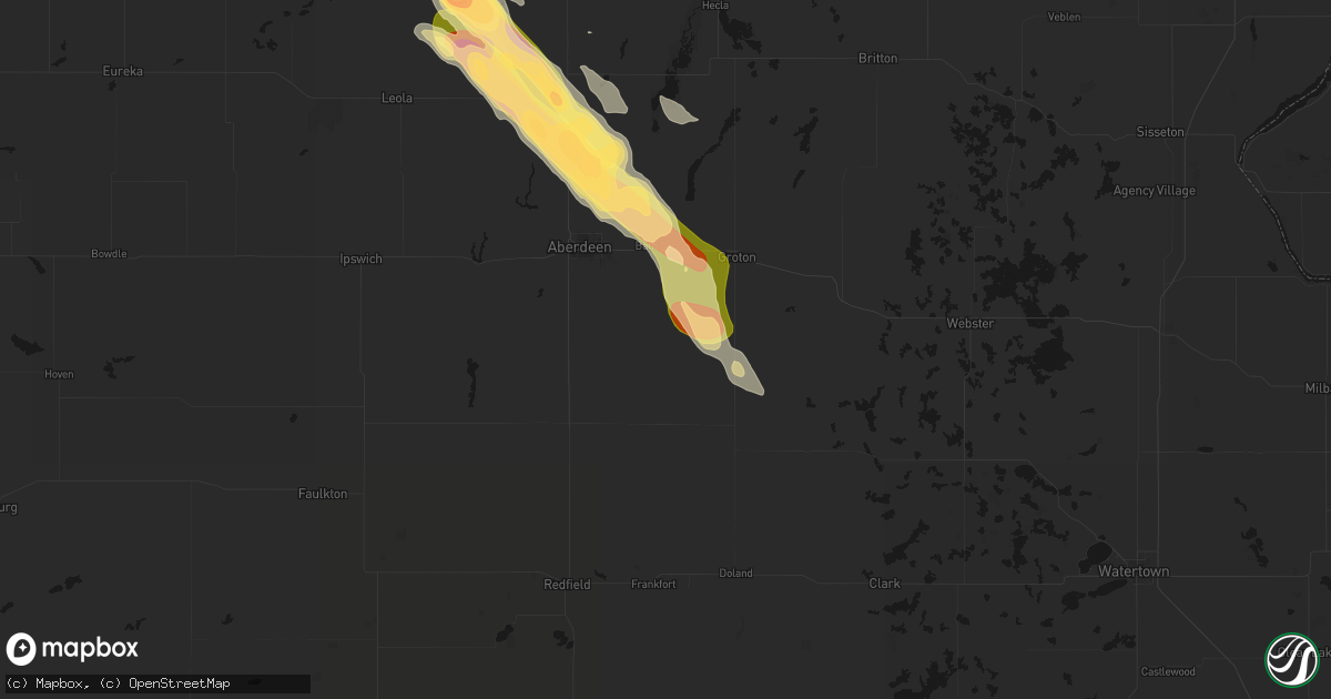 Hail map in Stratford, SD on July 24, 2026