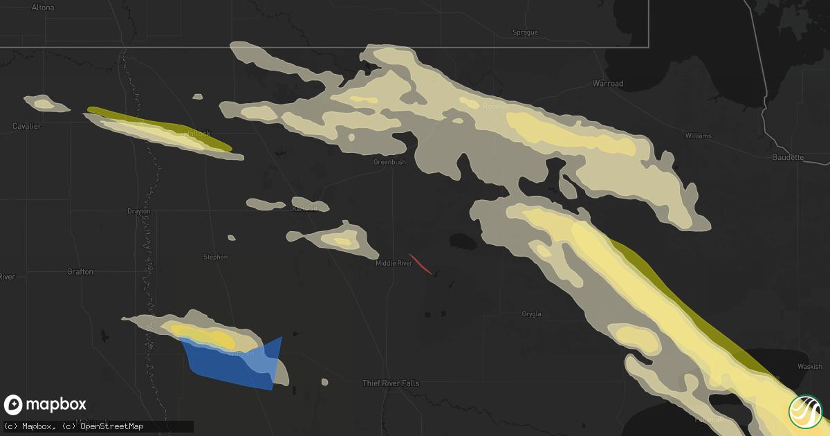 Hail map in Strathcona, MN on July 24, 2026
