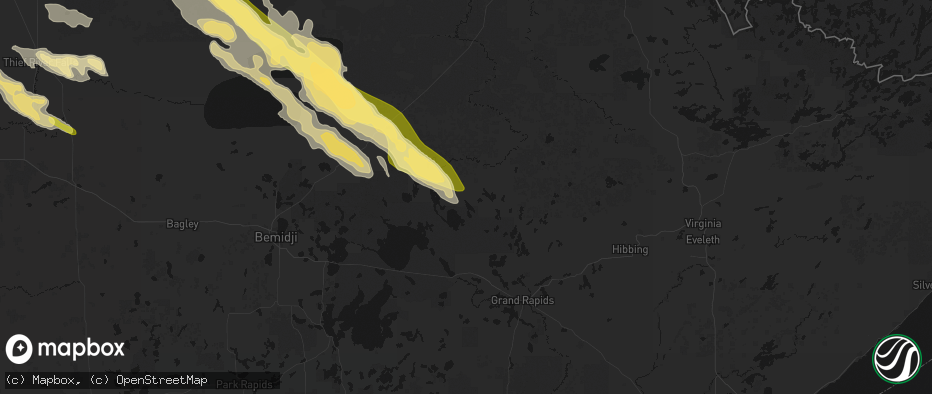 Hail map in Talmoon, MN on July 24, 2026