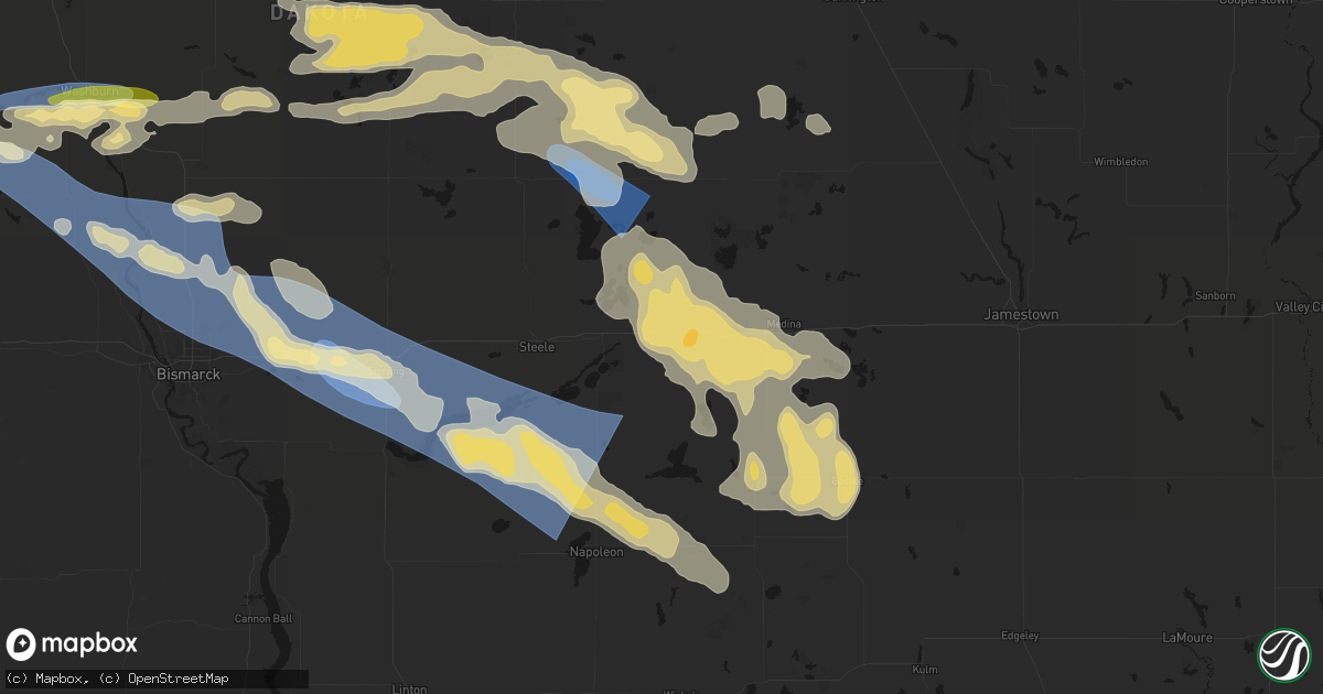 Hail map in Tappen, ND on July 24, 2026