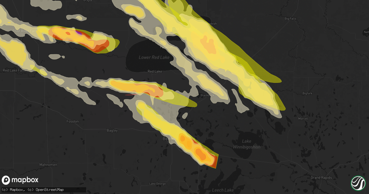 Hail map in Tenstrike, MN on July 24, 2026