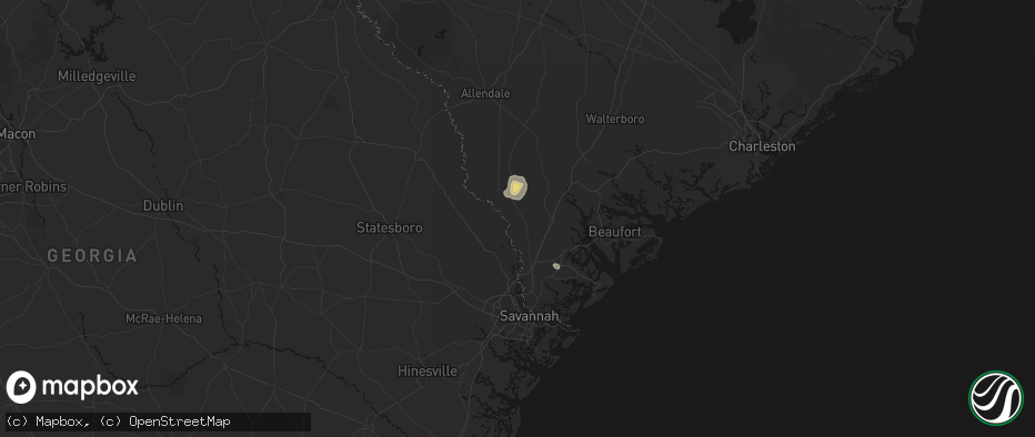 Hail map in Tillman, SC on July 24, 2026